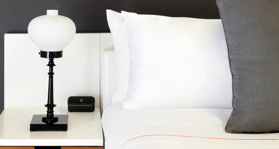 bed a bedside table
