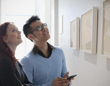 couple in an art museum