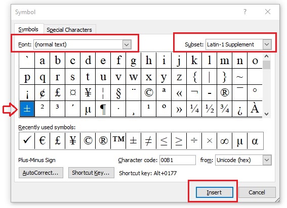 Cara membuat simbol kurang lebih di word