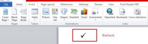 menyisipkan simbol ceklis di word