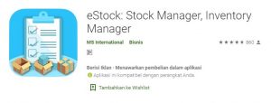 Aplikasi eStock - Stock Manager, Inventory Manager