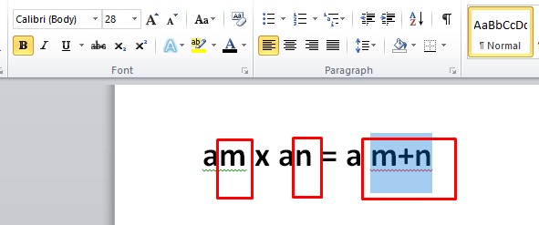 Membuat pangkat atas di word