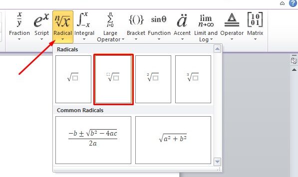 membuat akar di word