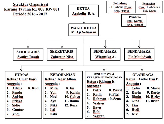 Struktur Organisasi Karang Taruna RT