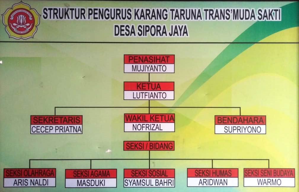 Struktur organisasi karang taruna desa sipora jaya