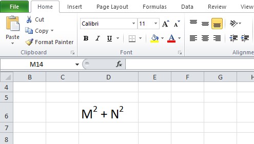 hasil membuat pangkat di excel