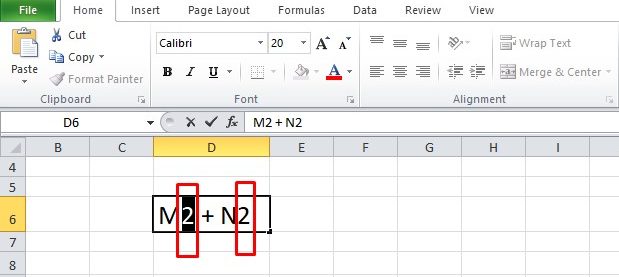 membuat pangkat di excel dengan superscript