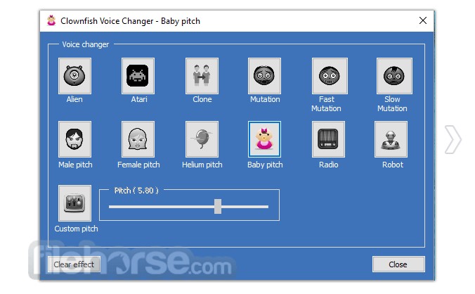 Aplikasi Pengubah Suara PC Clownfish Voice Charger