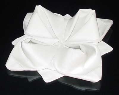 Cara melipat napkin rose 10