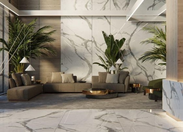 Desain Lobby Hotel Tropical