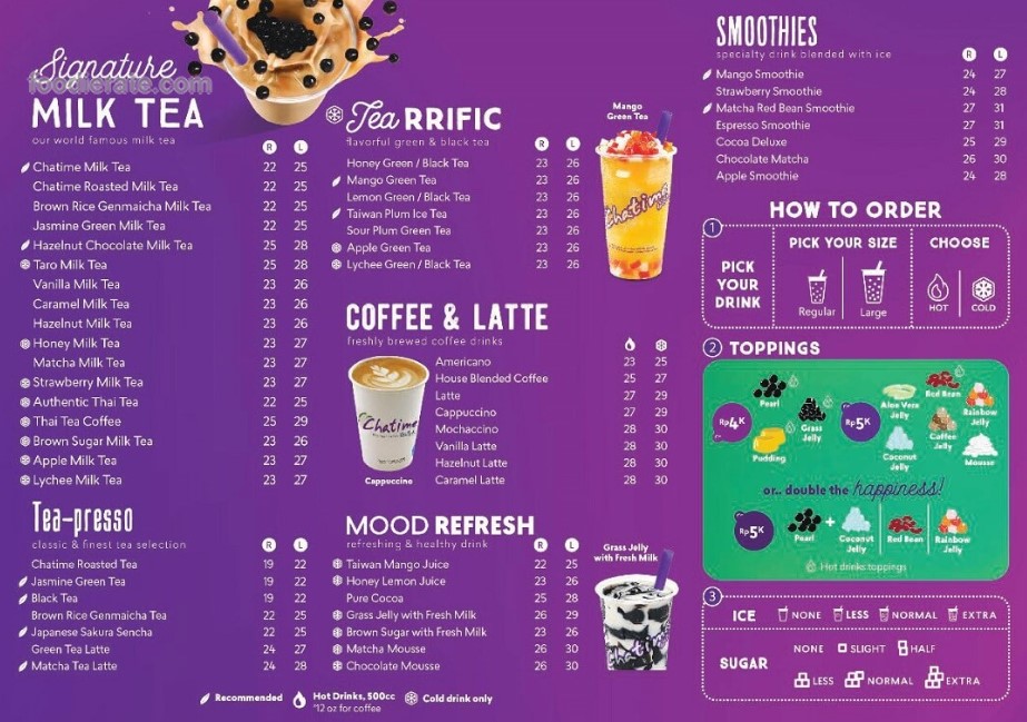 Daftar Menu Favorit Chatime