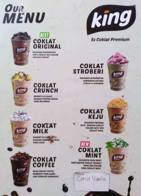 Contoh Daftar Menu Minuman Kekinian Coklat