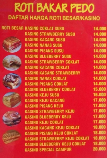 contoh daftar menu roti bakar brosur