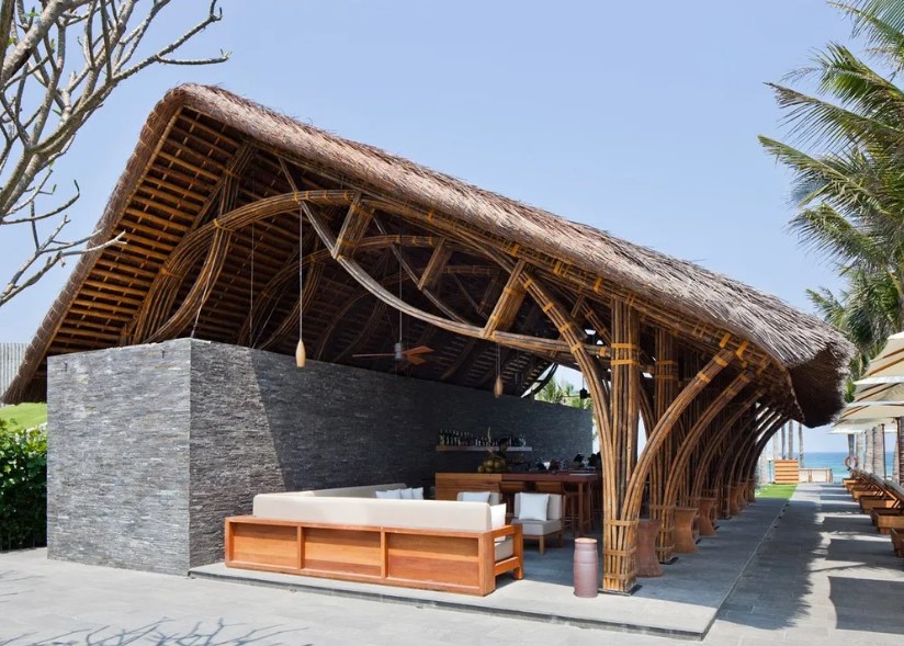 Desain Warung Kopi dari Bambu Kontemporer Modern
